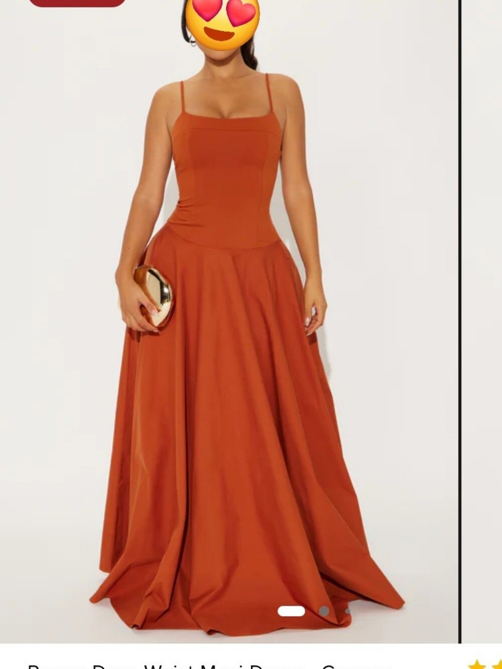 Brand New!!! Fashion Nova Cognac Orange Backless Maxi Dress
